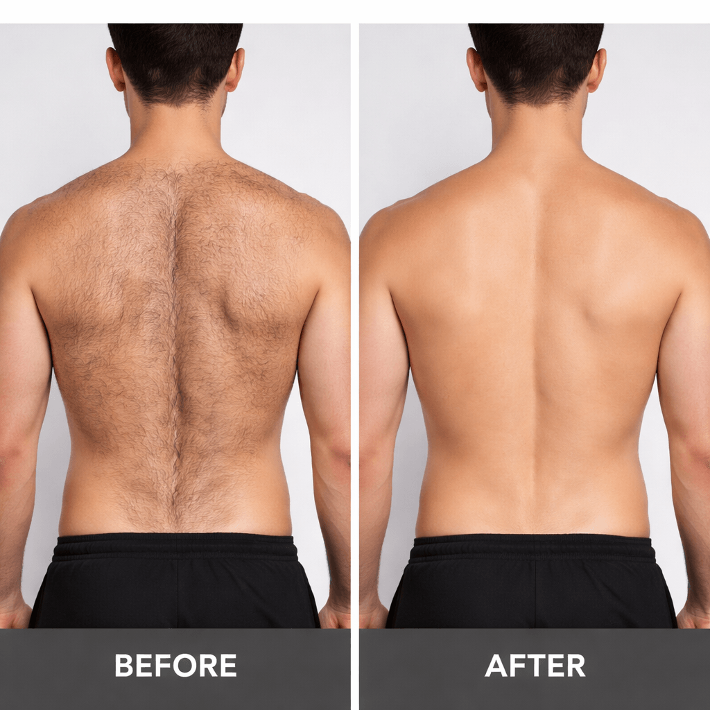 Male Back LHR Before After