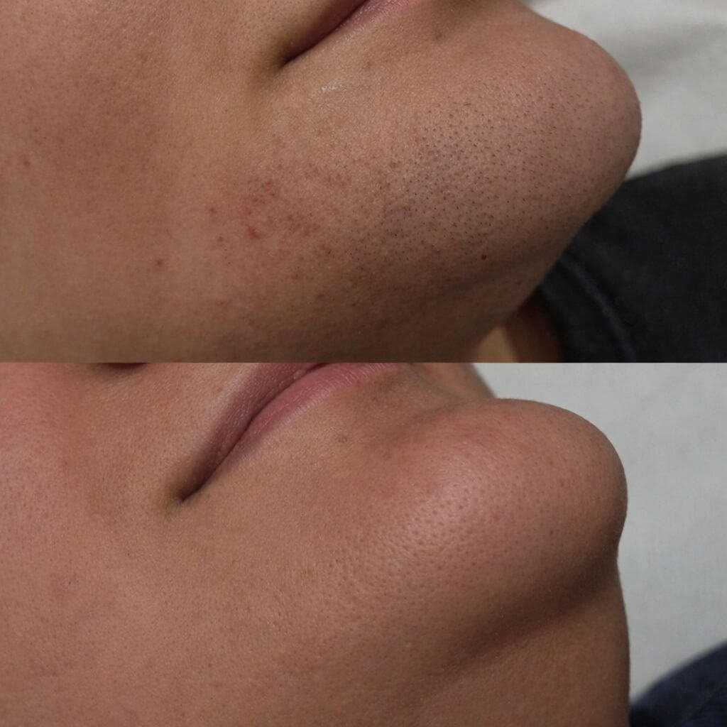 Chin laser hair removal Before and After
